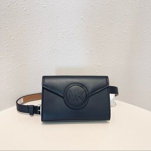 Michael Kors Vegan Leather Black Fanny Pack Belt Bag:Sz:S-M/NWT